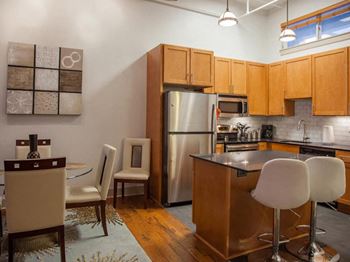 Fully equipped kitchens with ge stainless steel appliances